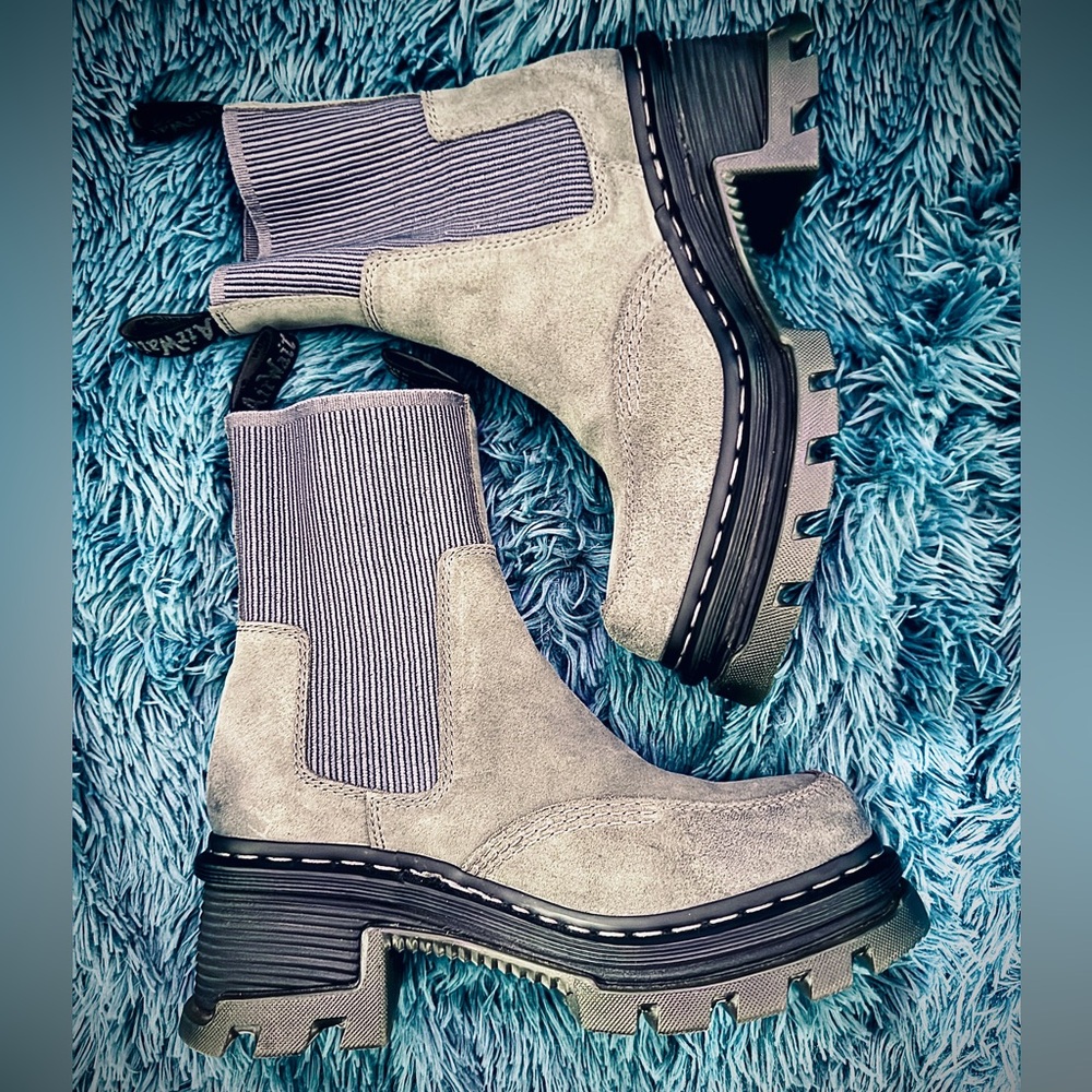 Dr. Martens Grey Suede Corran Chelsea Boots, size 9L